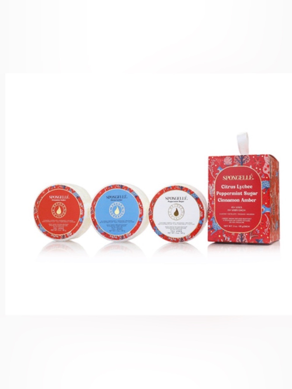 NWT Spongellé  Bath Trio Set - Red & Blue Accents